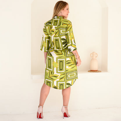 Vestido Chemise Botões M/C BBonnie Vitória Estampados