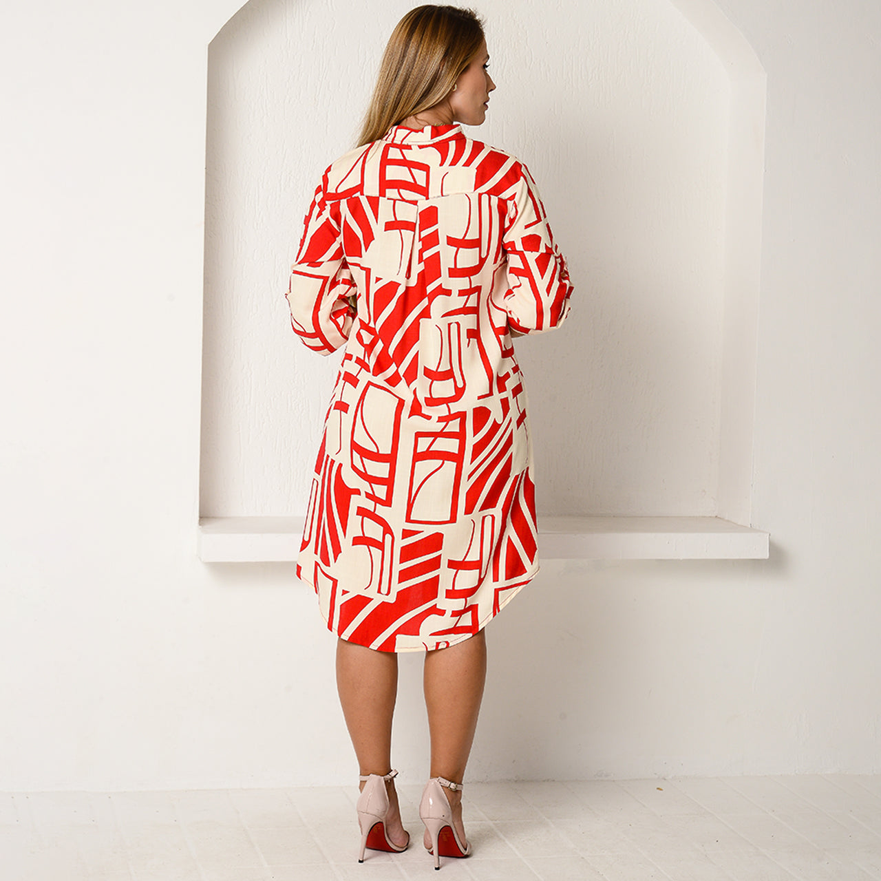Vestido Chemise Botões M/C BBonnie Vitória Estampados