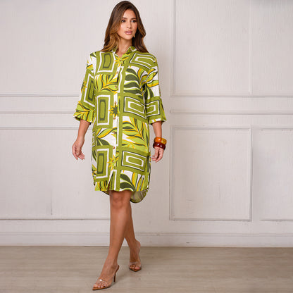 Vestido Chemise Botões M/C BBonnie Vitória Estampados