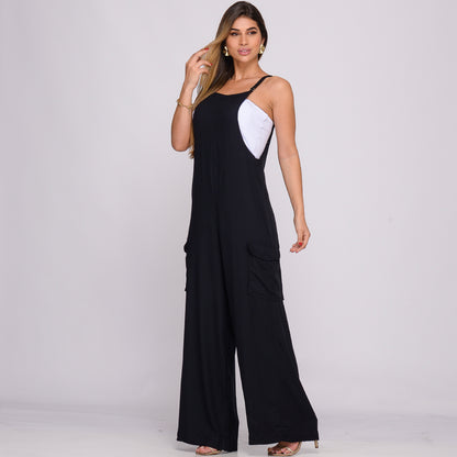 Jardineira de Viscose com Bolsos BBonnie Liz