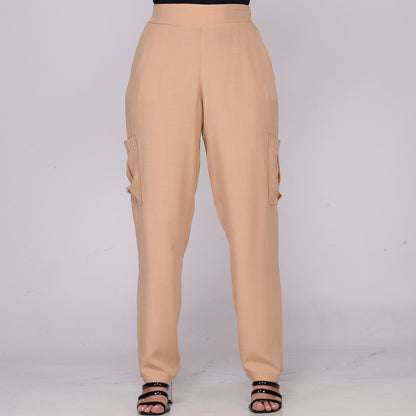 Calça Cargo de Viscose com Bolsos BBonnie Moana