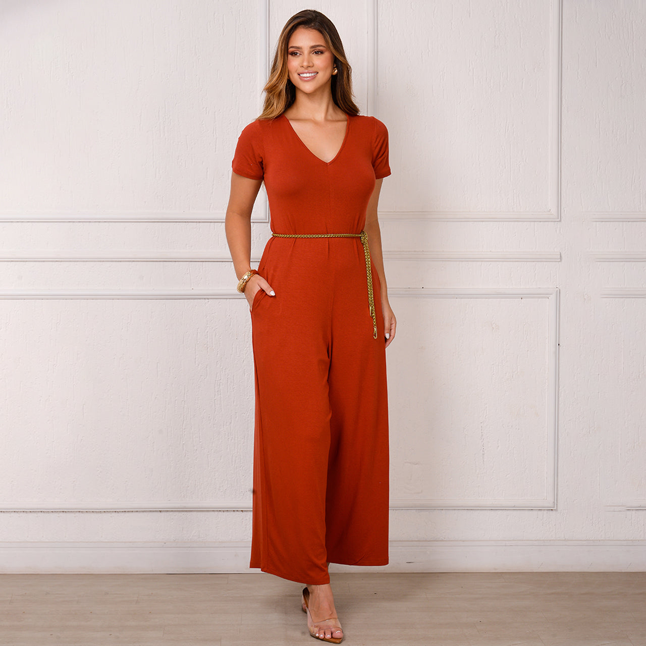 Macacão Pantalona M/C Bolsos BBonnie Esther