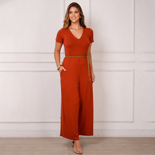 Macacão Pantalona M/C Bolsos BBonnie Esther