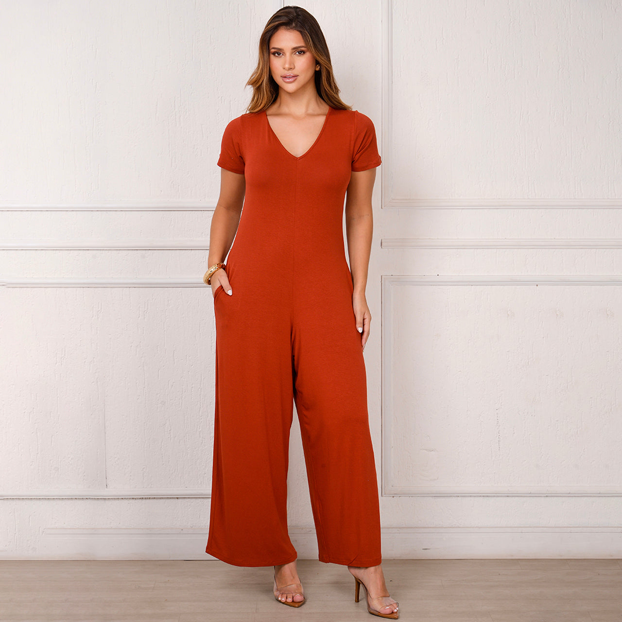 Macacão Pantalona M/C Bolsos BBonnie Esther