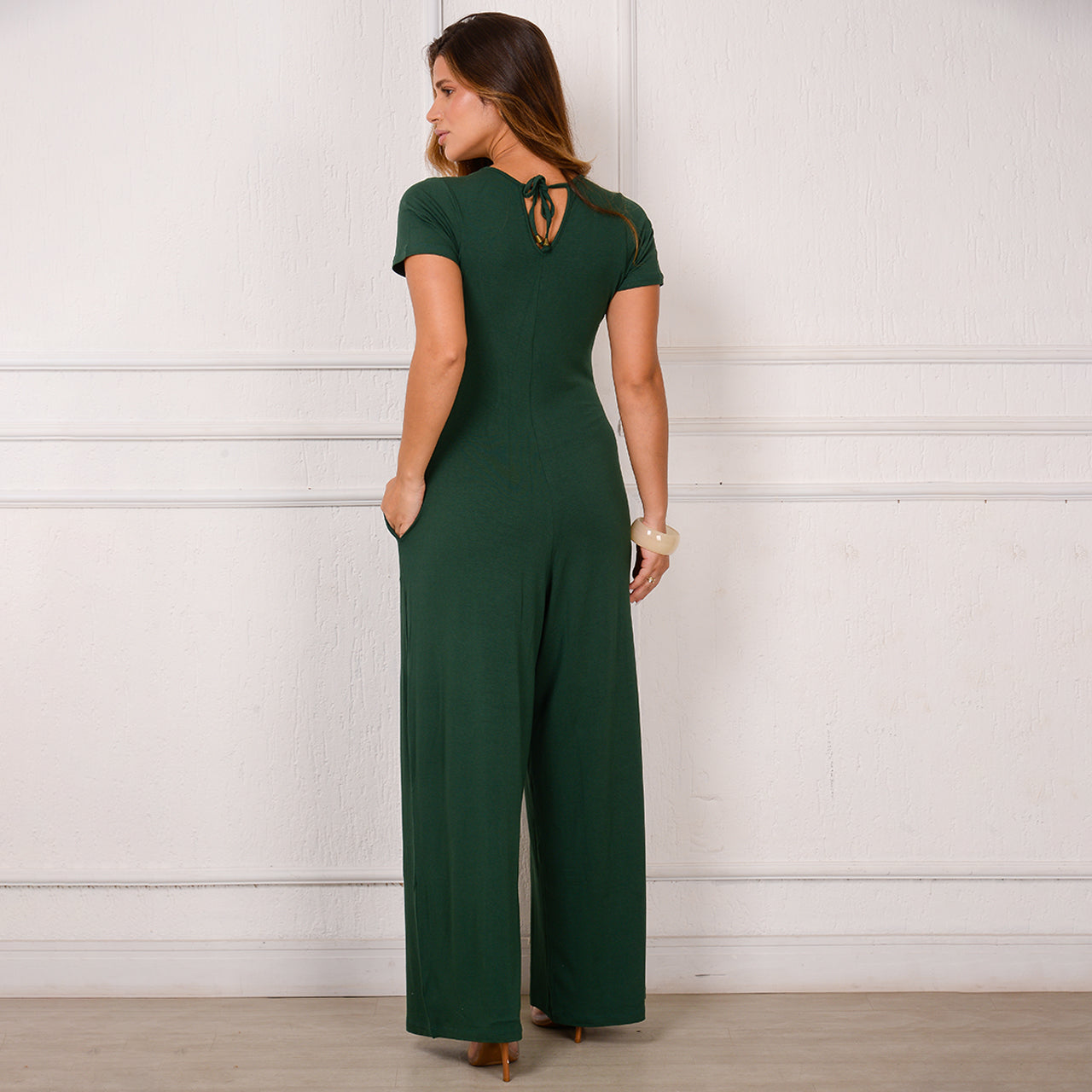 Macacão Pantalona M/C Bolsos BBonnie Esther