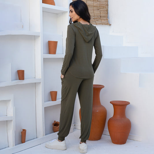 Conjunto Calça e Blusa com Capuz BBonnie Suelen Verde Militar