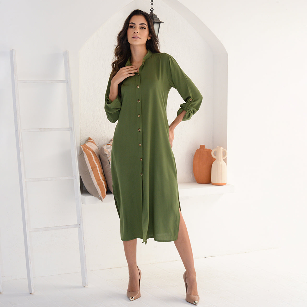 Vestido Chemise Botões M/L BBonnie Valentina Terra