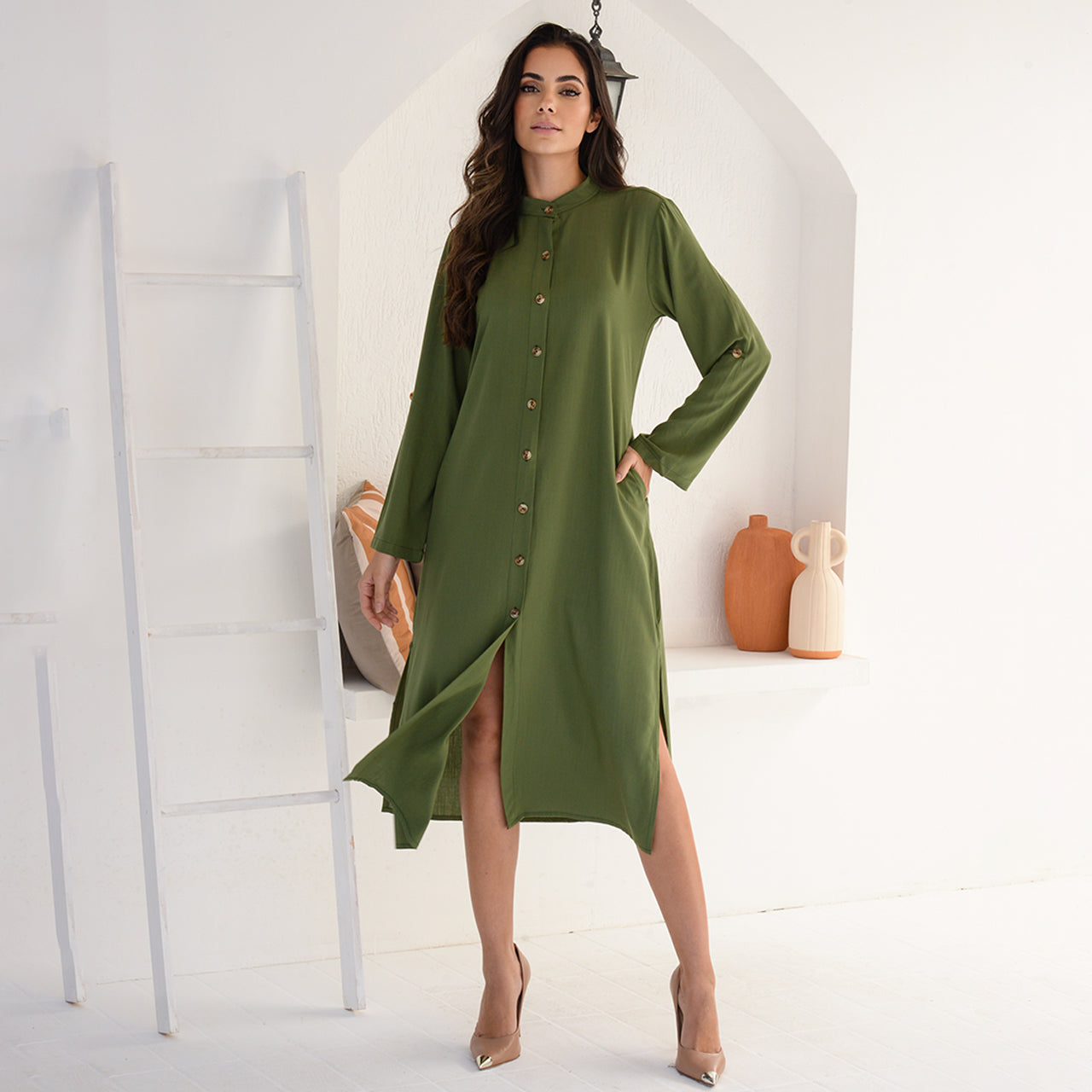 Vestido Chemise Botões M/L BBonnie Valentina Terra