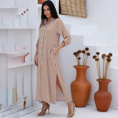 Vestido Chemise Botões M/L B’Bonnie Valentina Listrados