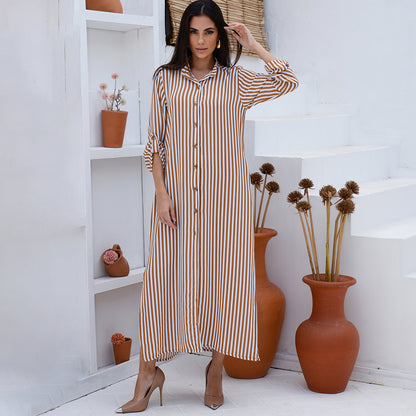 Vestido Chemise Botões M/L B’Bonnie Valentina Listrados
