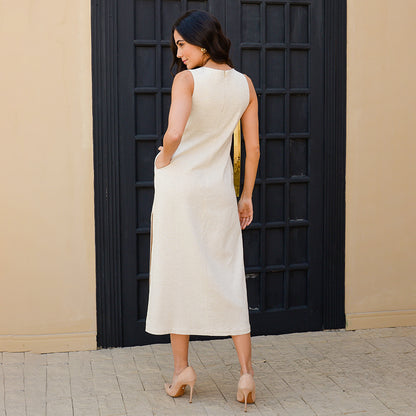 Vestido Midi Alça Larga com Fendas  BBonnie Alice