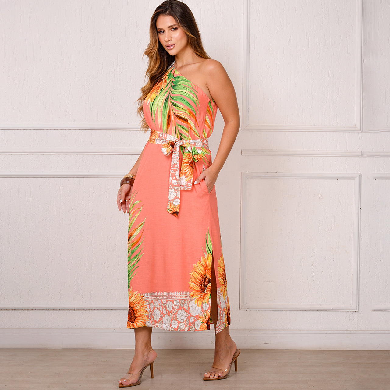 Vestido Midi Ombro Só BBonnie Leticia Estampados