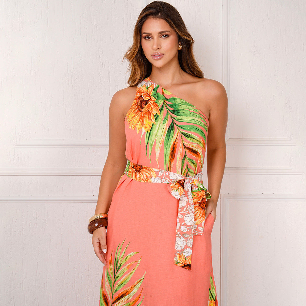 Vestido Midi Ombro Só BBonnie Leticia Estampados