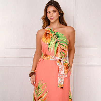 Vestido Midi Ombro Só BBonnie Leticia Estampados