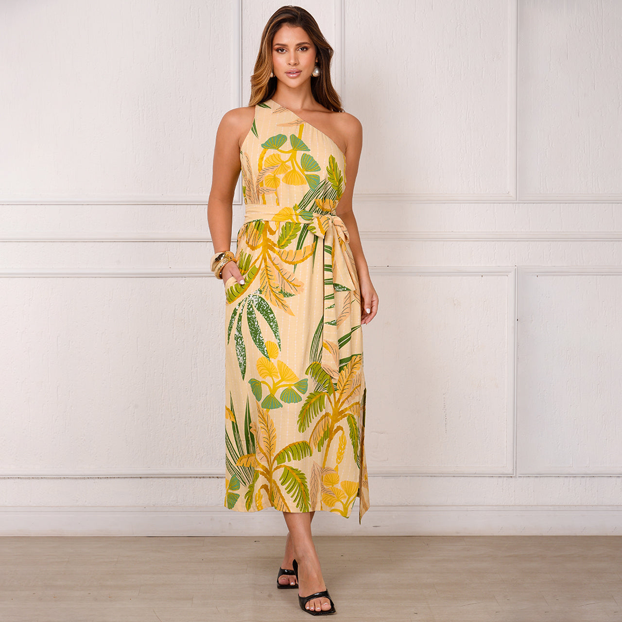 Vestido Midi Ombro Só BBonnie Leticia Estampados