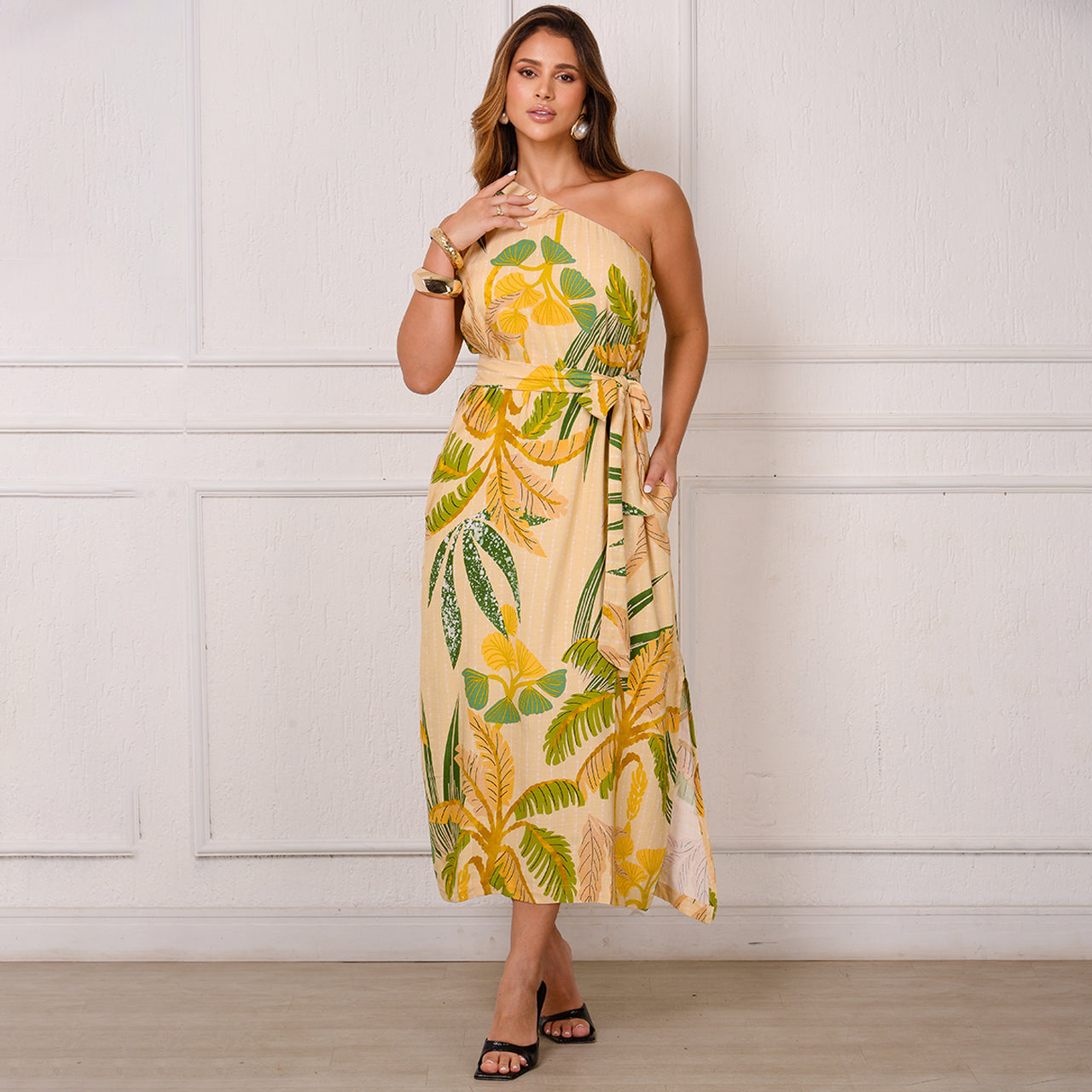 Vestido Midi Ombro Só BBonnie Leticia Estampados