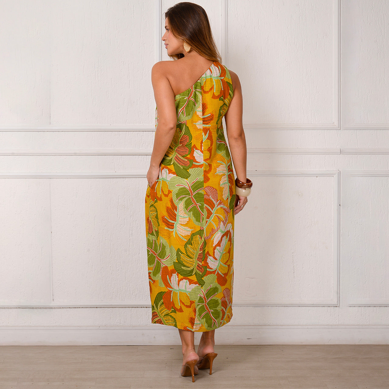 Vestido Midi Ombro Só BBonnie Leticia Estampados