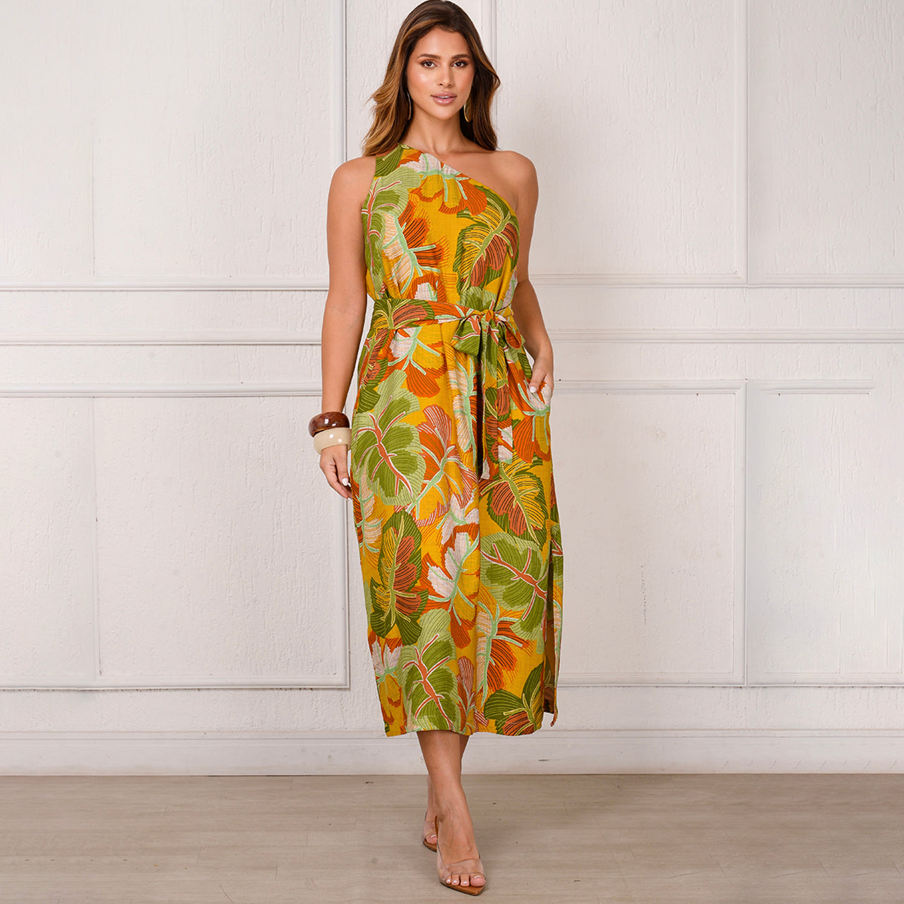 Vestido Midi Ombro Só BBonnie Leticia Estampados