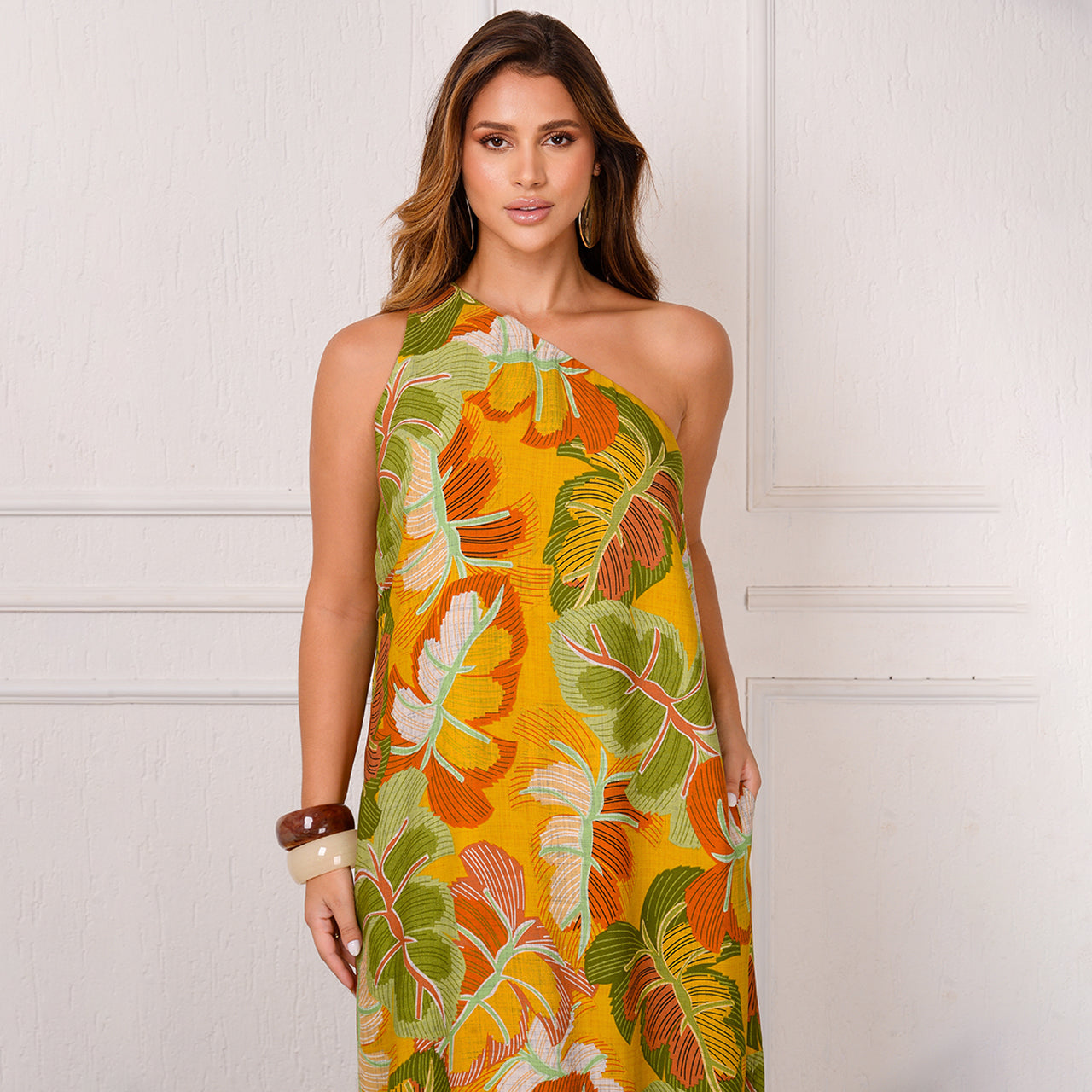 Vestido Midi Ombro Só BBonnie Leticia Estampados