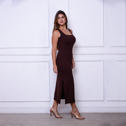 Vestido Joice BBonnie – Midi Canelado em Ribana