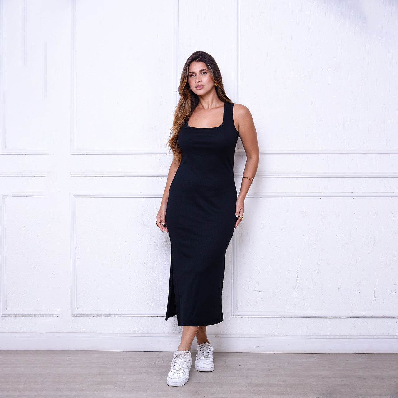 Vestido Joice BBonnie – Midi Canelado em Ribana