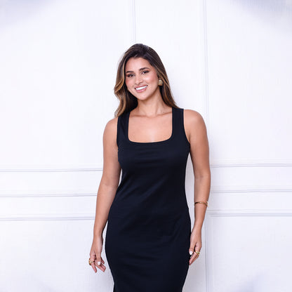 Vestido Joice BBonnie – Midi Canelado em Ribana