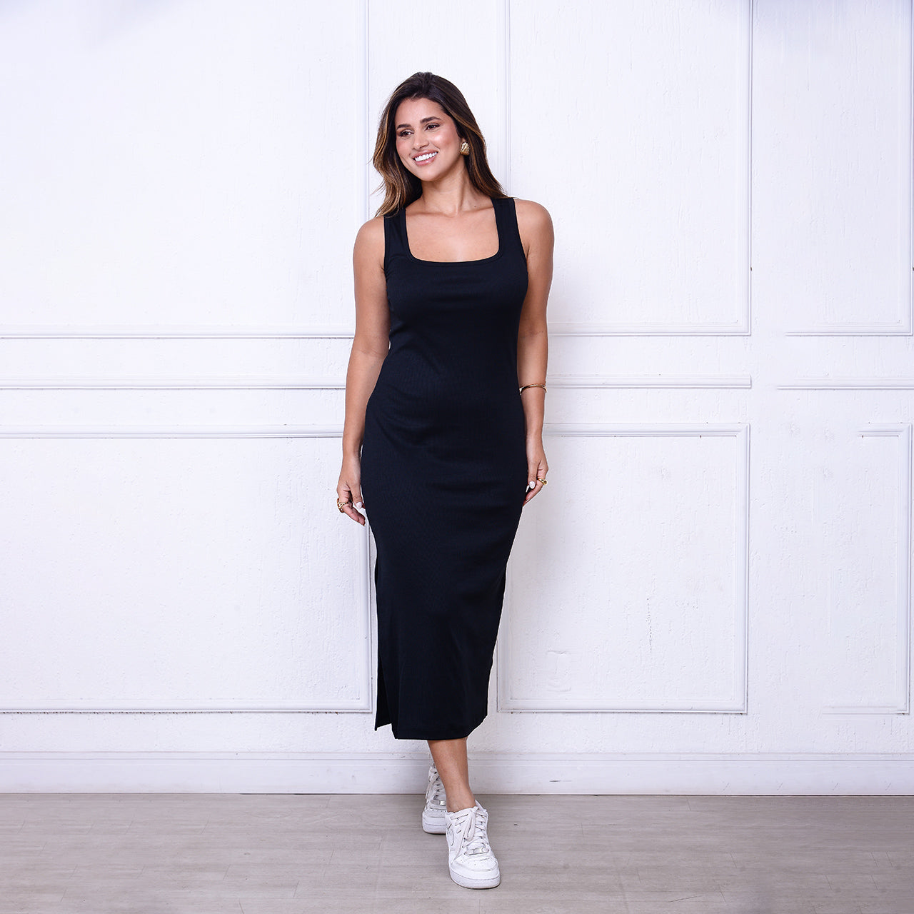 Vestido Joice BBonnie – Midi Canelado em Ribana