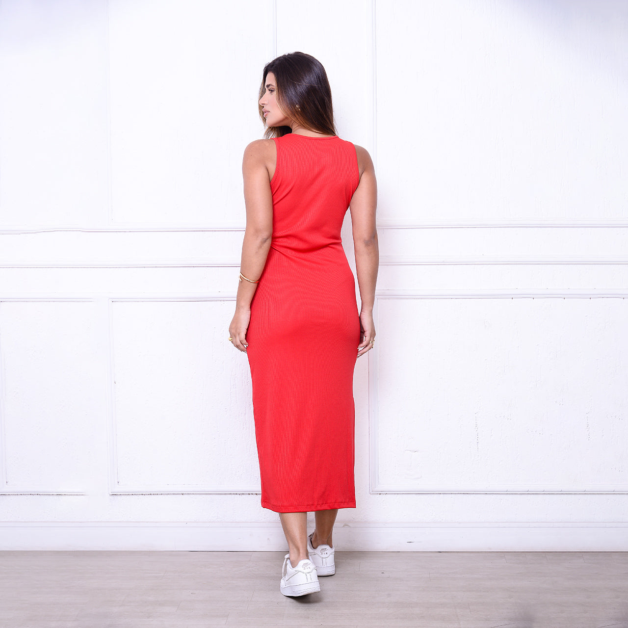 Vestido Joice BBonnie – Midi Canelado em Ribana