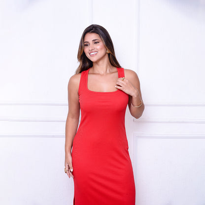 Vestido Joice BBonnie – Midi Canelado em Ribana