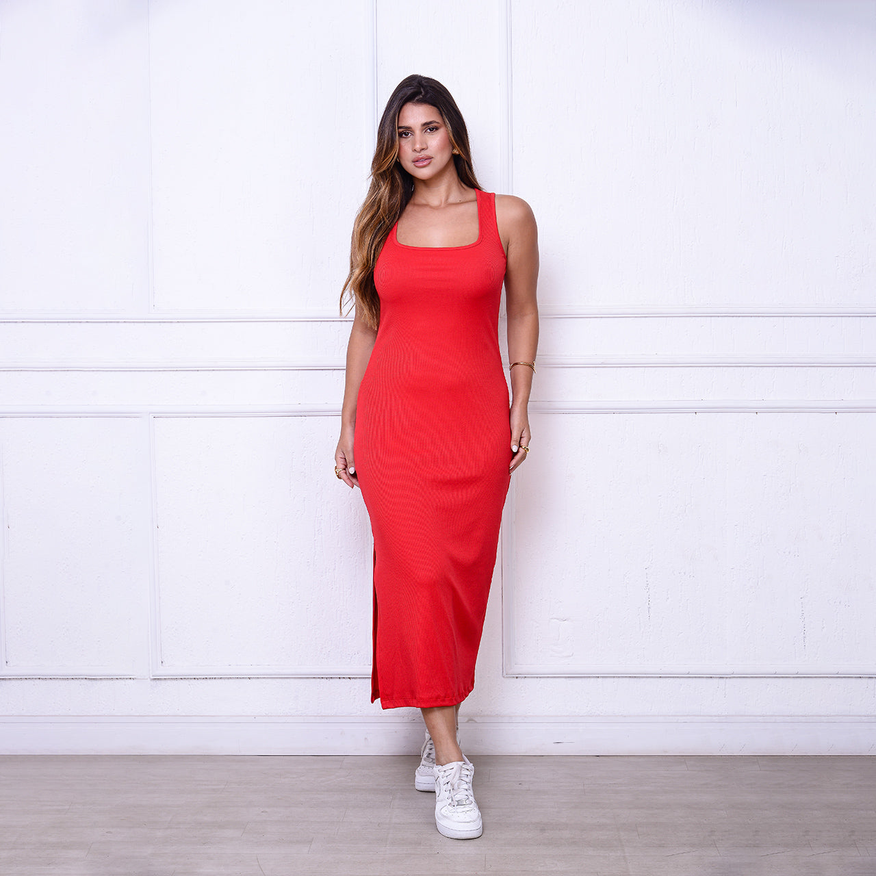 Vestido Joice BBonnie – Midi Canelado em Ribana