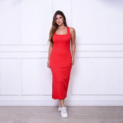 Vestido Joice BBonnie – Midi Canelado em Ribana