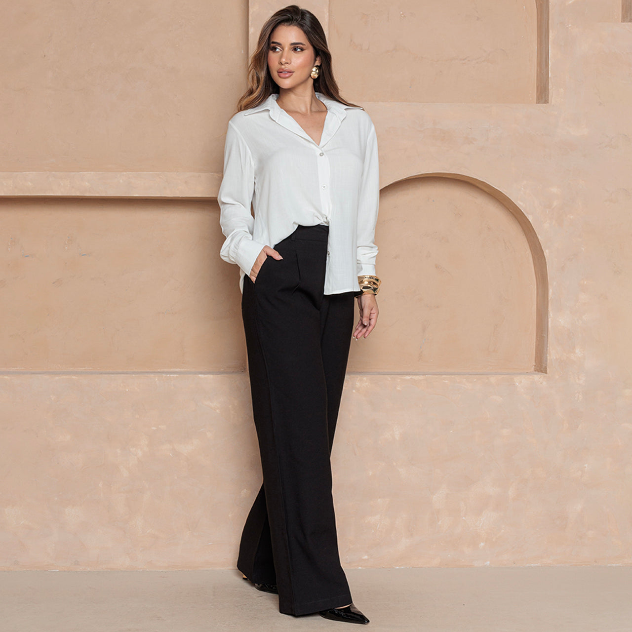 Calça Julia – Pantalona com Bolsos – BBonnie Preto B'Bonnie
