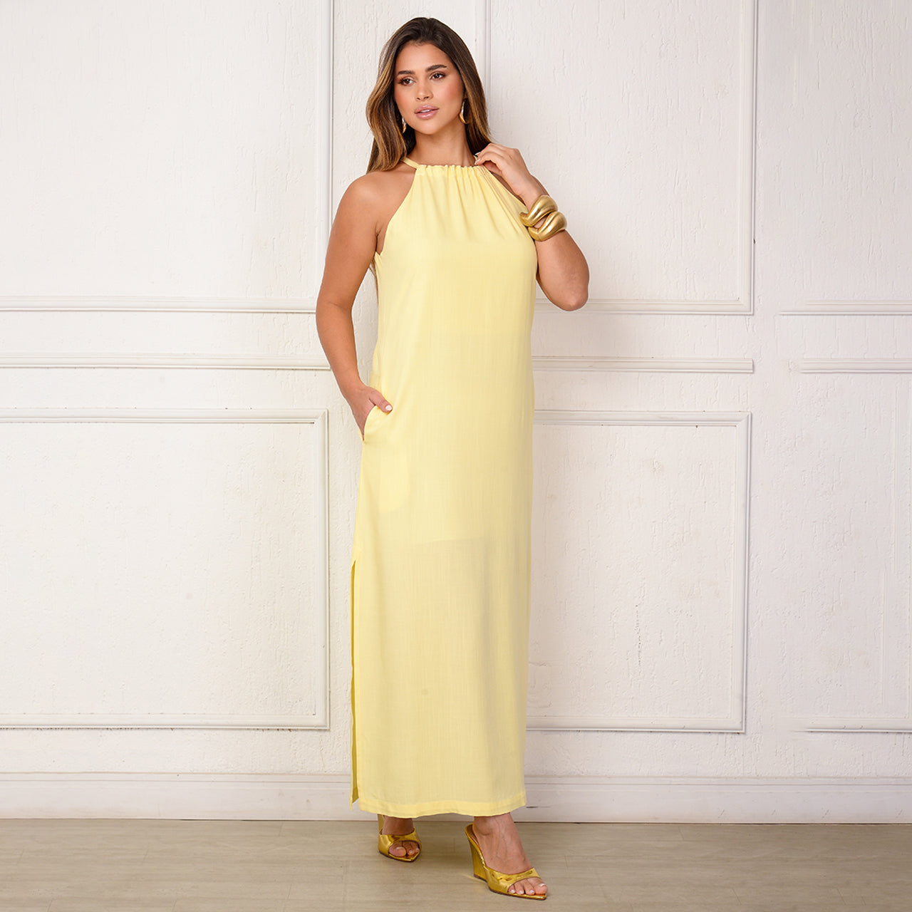 Vestido Sabrina – Longo com Amarração no Pescoço