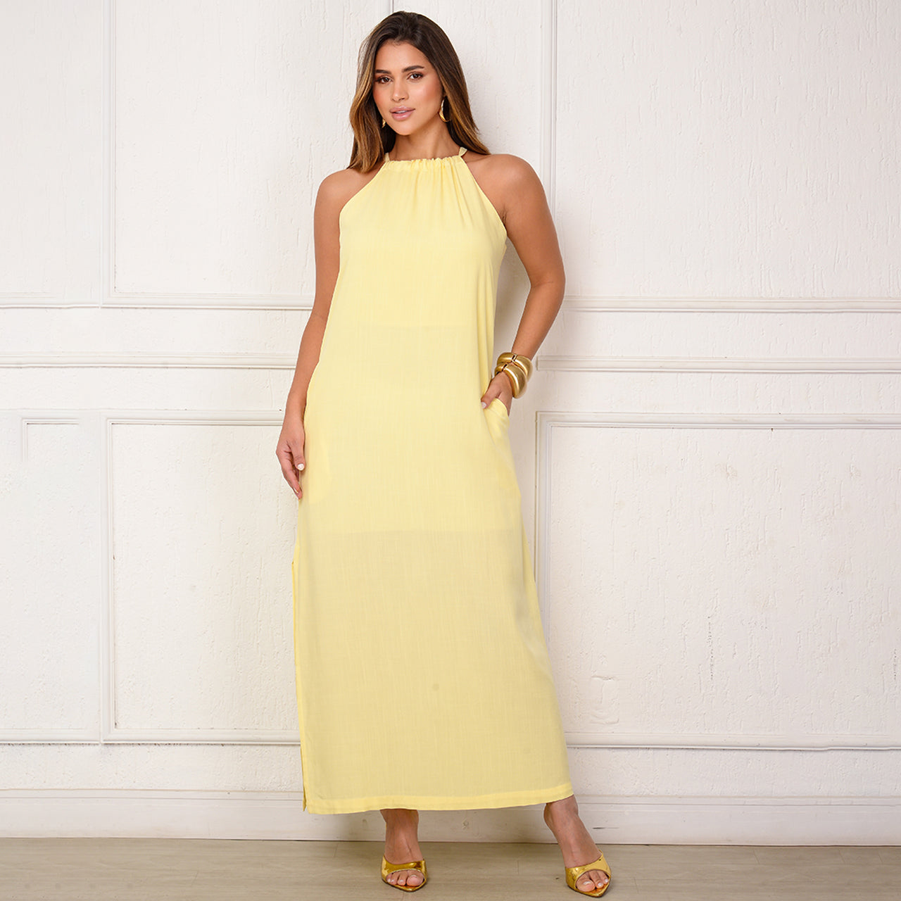 Vestido Sabrina – Longo com Amarração no Pescoço