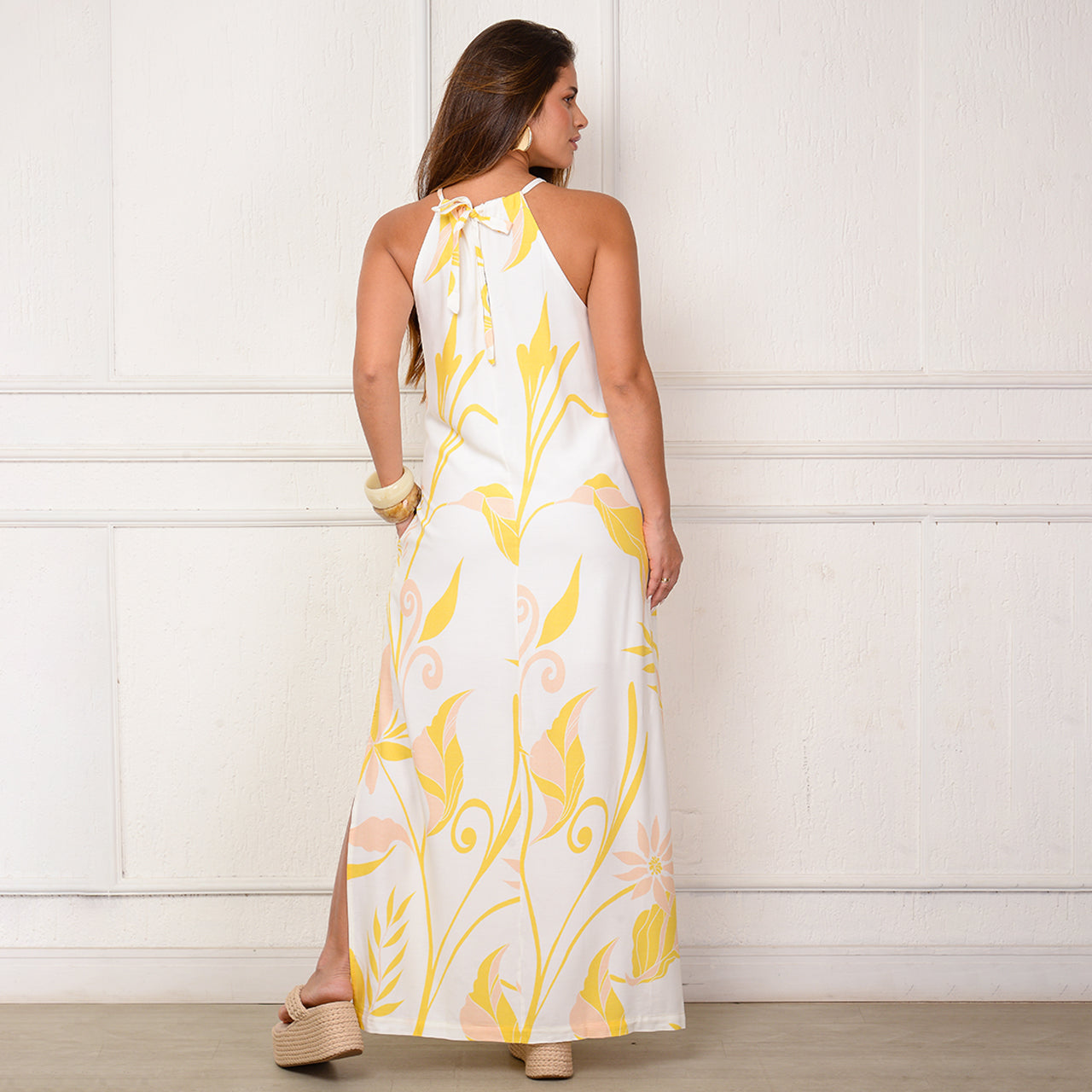 Vestido Sabrina – Longo com Amarração no Pescoço Estampados