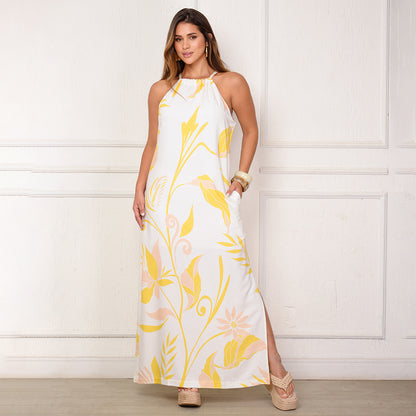 Vestido Sabrina – Longo com Amarração no Pescoço Estampados