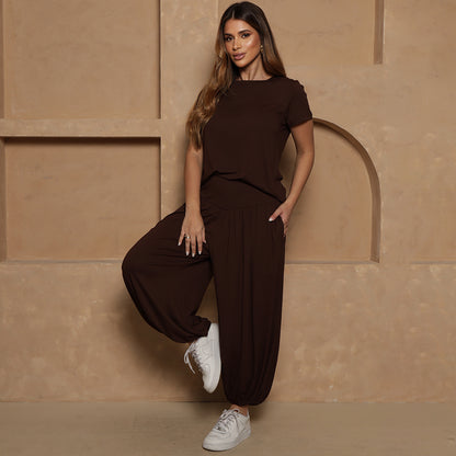 Conjunto Jasmine BBonnie – Blusa e Calça Aladim Marrom B'Bonnie