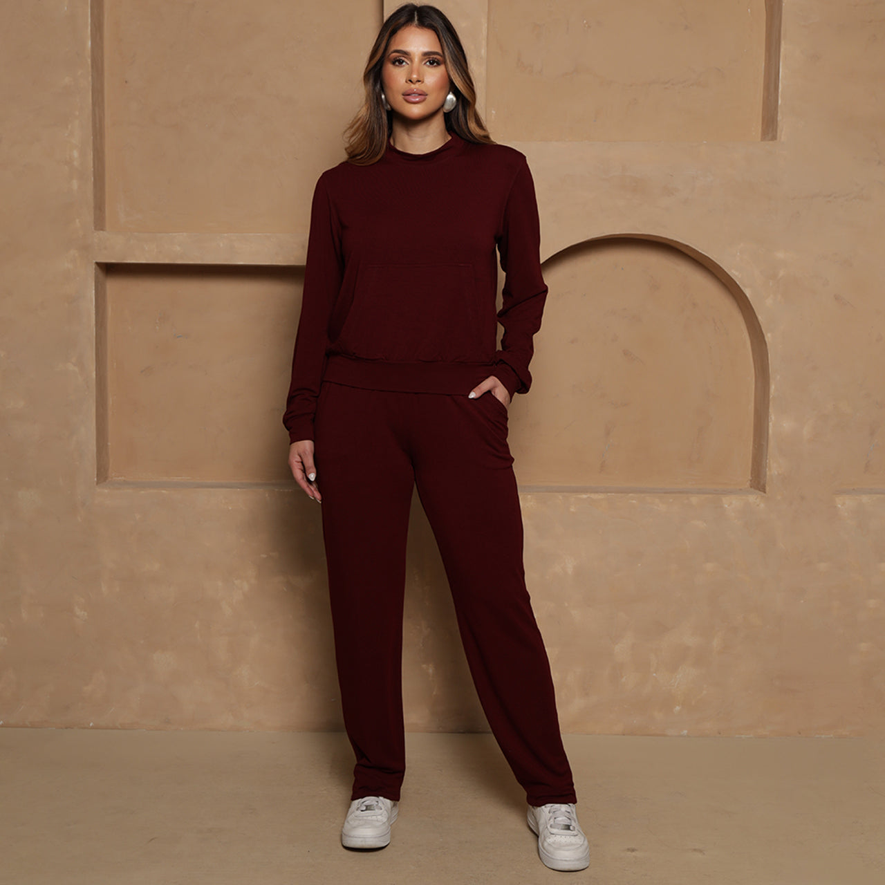 Conjunto Eliza BBonnie – Moletinho Vinho B'Bonnie