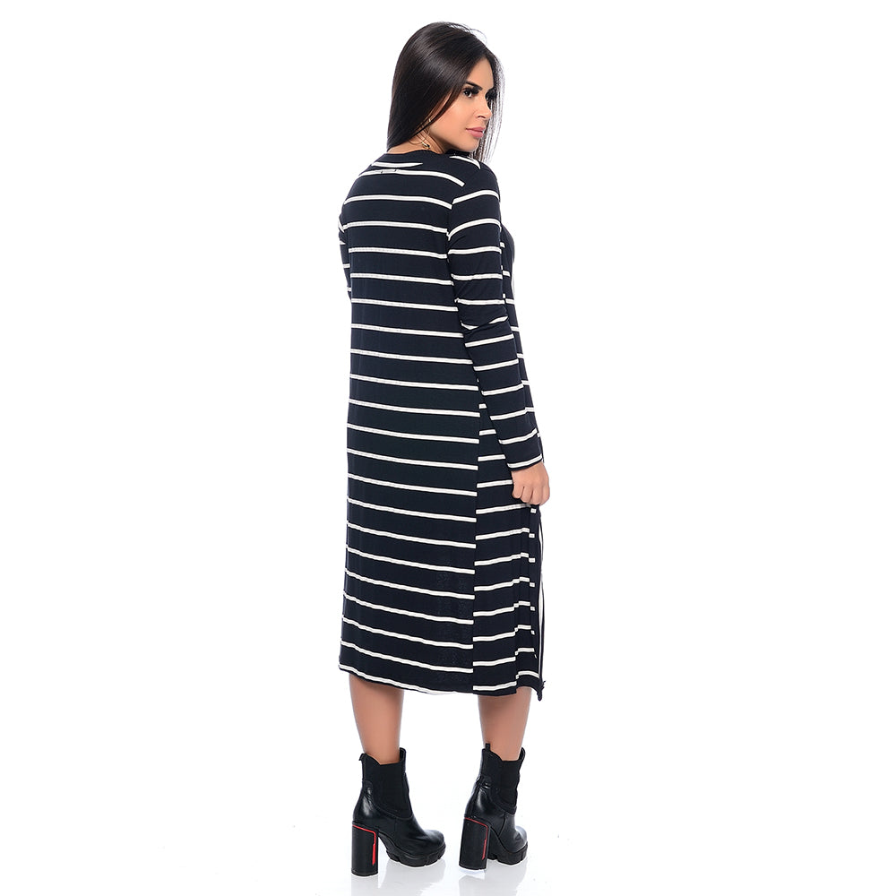 Cardigan Feminino M/L BBonnie Kira Listra Preta B'Bonnie
