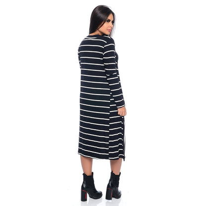 Cardigan Feminino M/L BBonnie Kira Listra Preta B'Bonnie