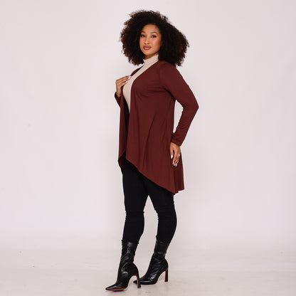 Cardigan Manga Longa BBonnie Isadora Marrom