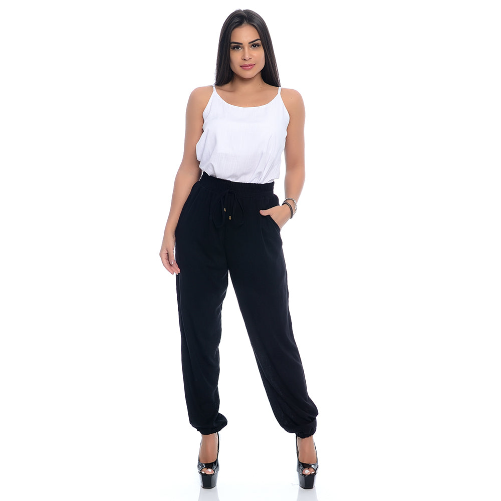 Calça Jogger com Elástico na Barra e Bolsos BBonnie Meg