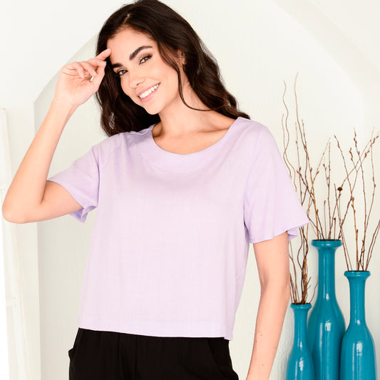 Blusa Viscose M/C BBonnie Leona Lilas