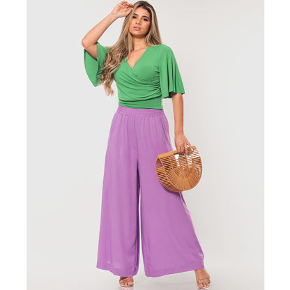 Calça Pantalona em Viscose BBonnie Cleo