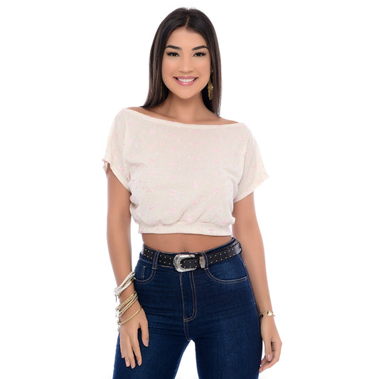 Blusa Cropped BBonnie Sarita Off Flor