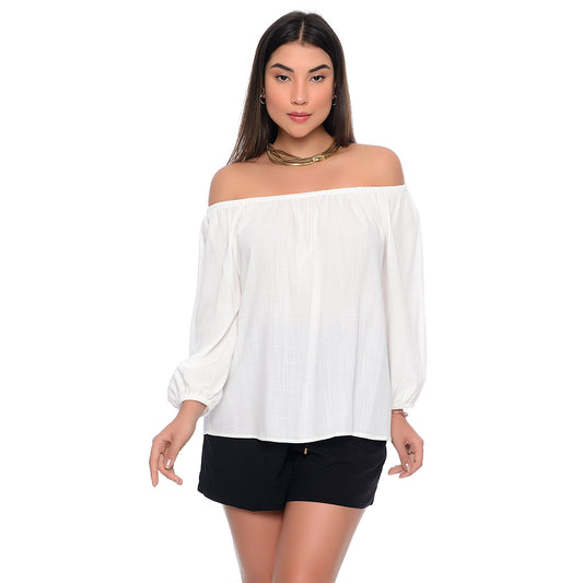Blusa Ciganinha M/L BBonnie Kalli Branco