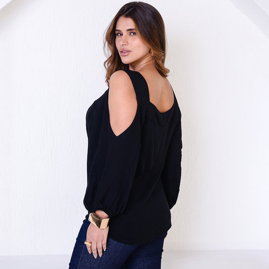 Blusa Ombro Vazado BBonnie Serena Preta