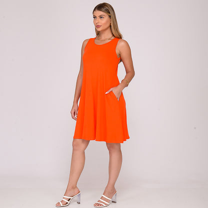 Vestido Curto Trapézio Sem Manga BBonnie Sophia