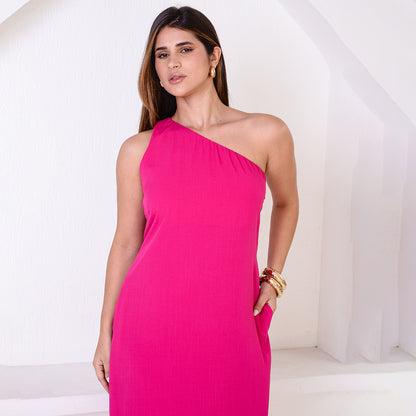 Vestido Midi Ombro Só BBonnie Leticia Pink