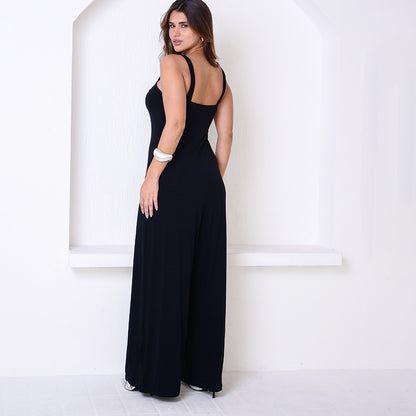 Macacão Pantalona Alça Fina BBonnie Noa Preto